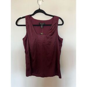 White House Black Market maroon XS tank top blouse NWT